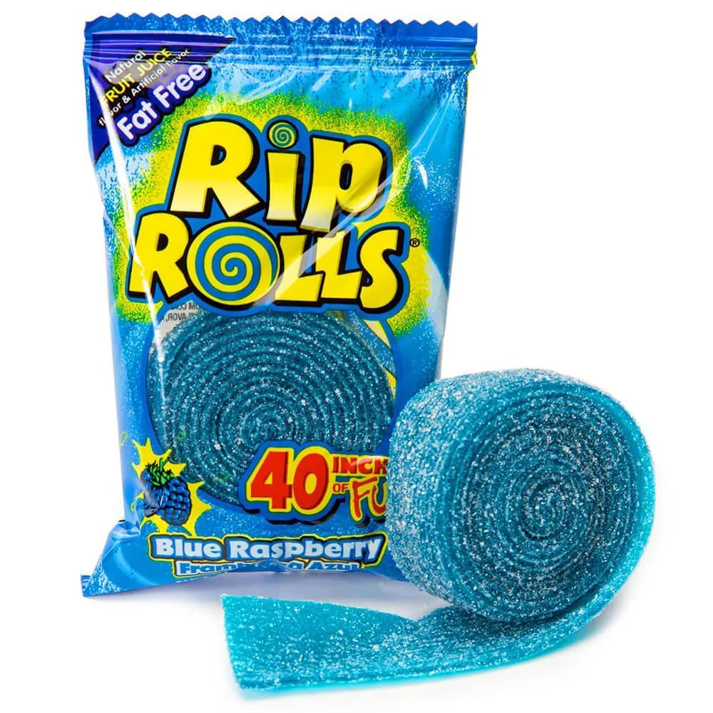 Sour Rip Rolls - Blue Raspberry: 24-Piece Display