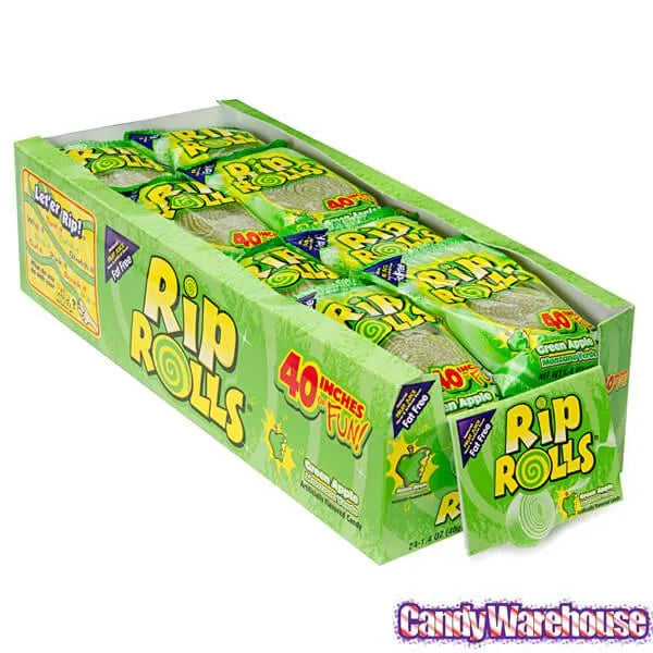 Sour Rip Rolls - Green Apple: 24-Piece Display