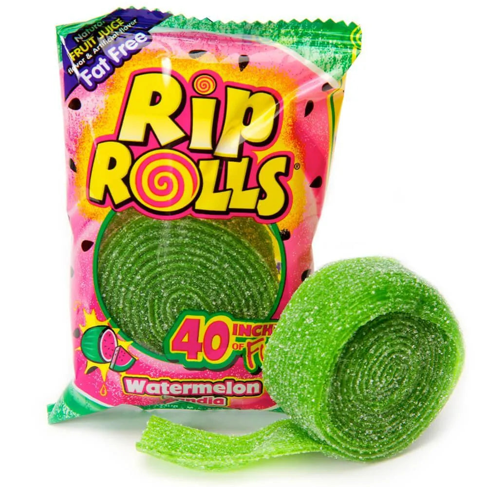 Sour Rip Rolls - Watermelon: 24-Piece Display