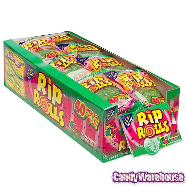 Sour Rip Rolls - Watermelon: 24-Piece Display