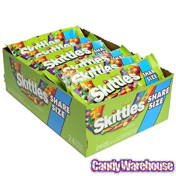 Sour Skittles Candy King Size Packs - Sour: 24-Piece Box