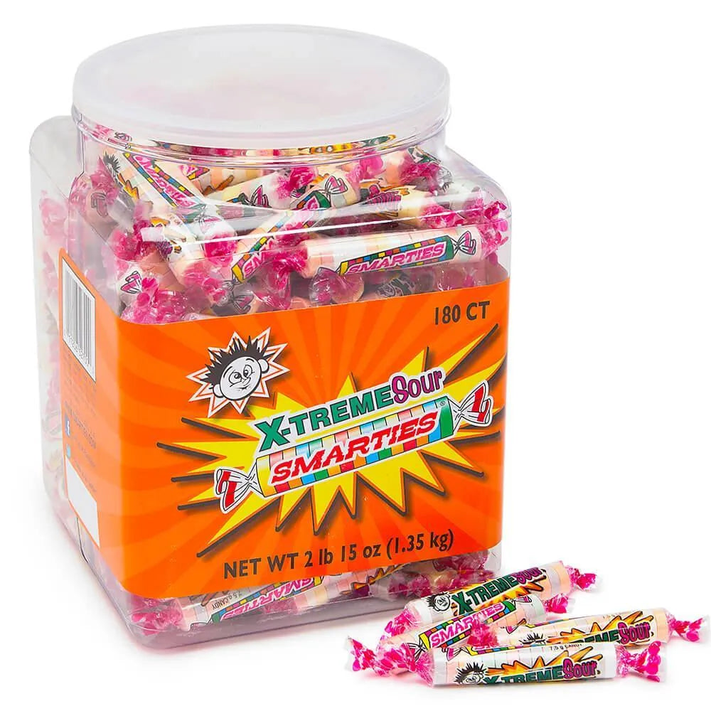 Sour Smarties Candy Rolls: 180-Piece Tub