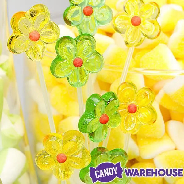 Sparkle Candy Flower Lollipops: 100-Piece Bag