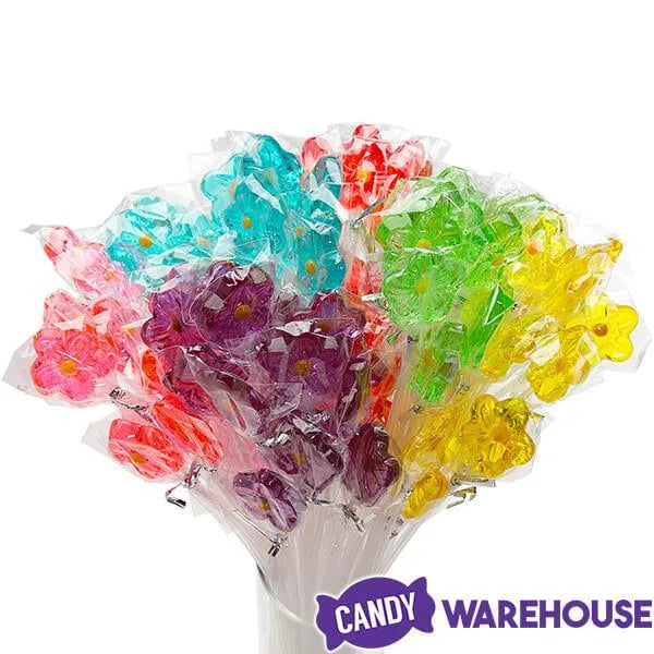 Sparkle Candy Flower Lollipops: 100-Piece Bag