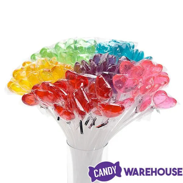 Sparkle Candy Heart Lollipops - Assorted: 100-Piece Bag