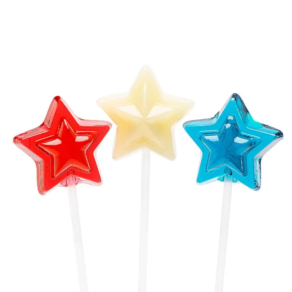 Sparkle Candy Patriotic USA Star Lollipops: 100-Piece Bag