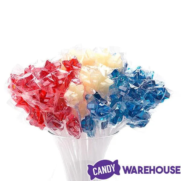 Sparkle Candy Patriotic USA Star Lollipops: 100-Piece Bag