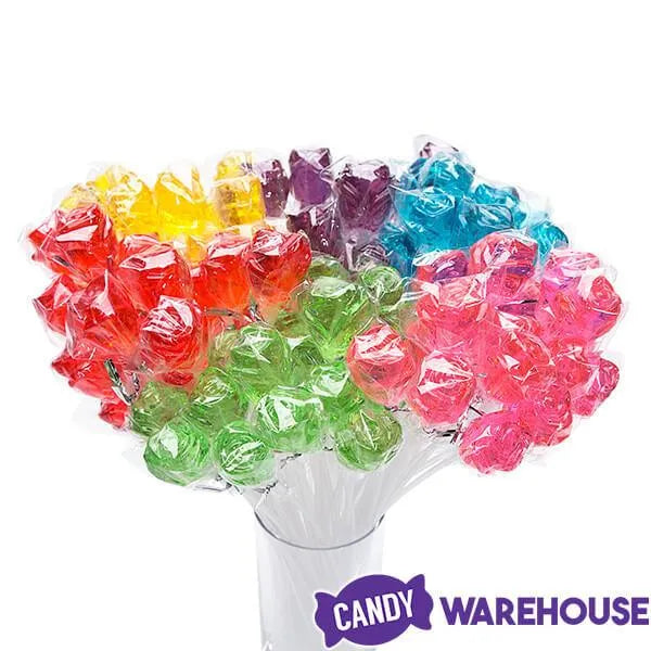 Sparkle Candy Rose Lollipops - Assorted: 100-Piece Bag