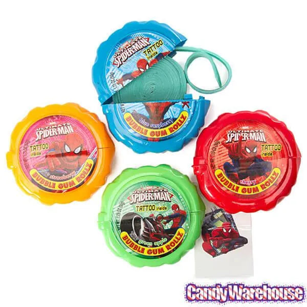 Spiderman Bubble Gum Rolls: 12-Piece Box