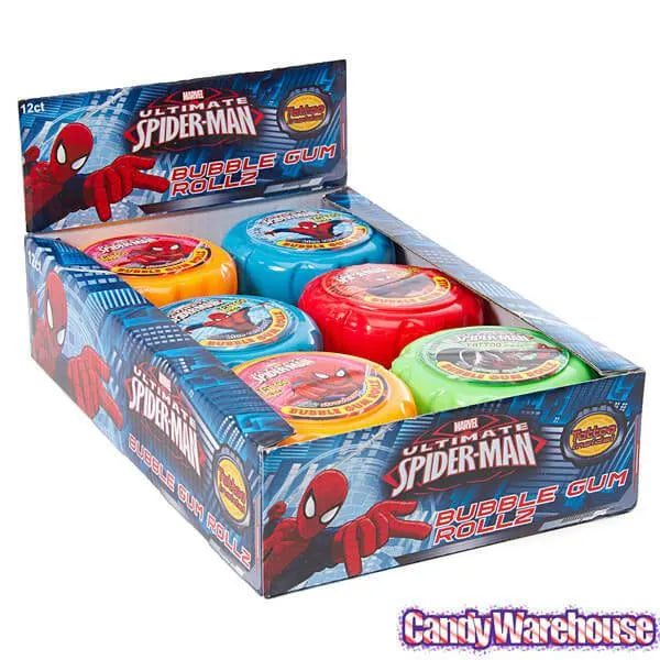 Spiderman Bubble Gum Rolls: 12-Piece Box