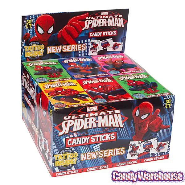 Spiderman Candy Sticks Packs: 30-Piece Box