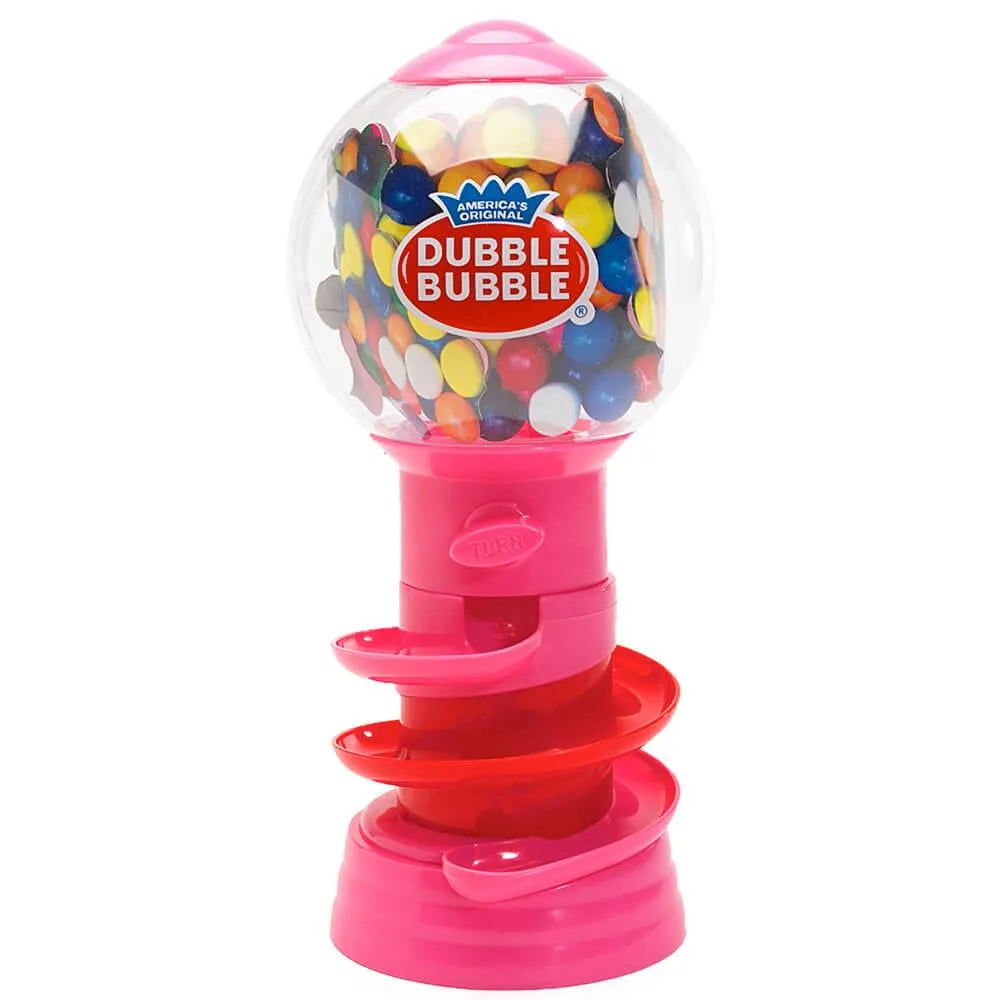 Spiral Fun 10-Inch Gumball Machine with Gumballs: Red and Pink