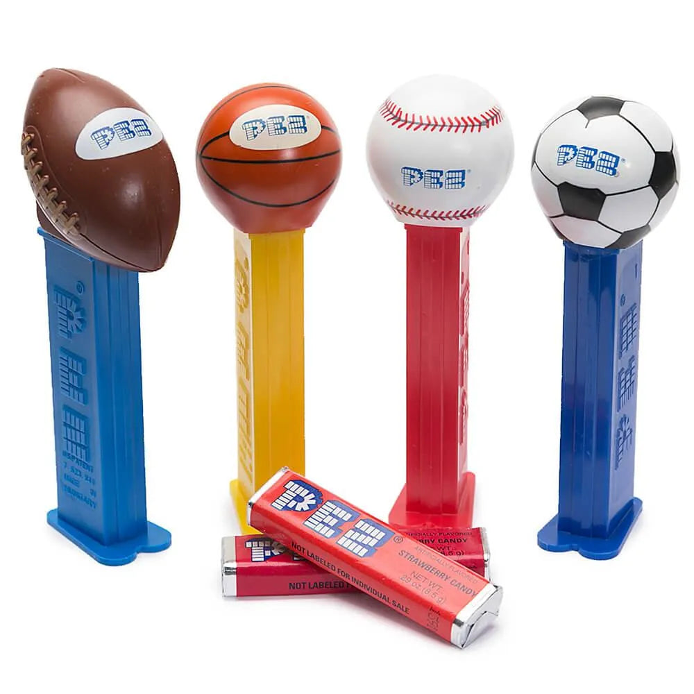 Sports Balls PEZ Candy Packs: 12-Piece Display