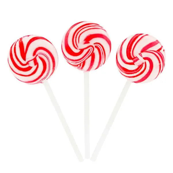 Squiggly Pops Petite Swirl Lollipops - Cherry: 24-Piece Jar