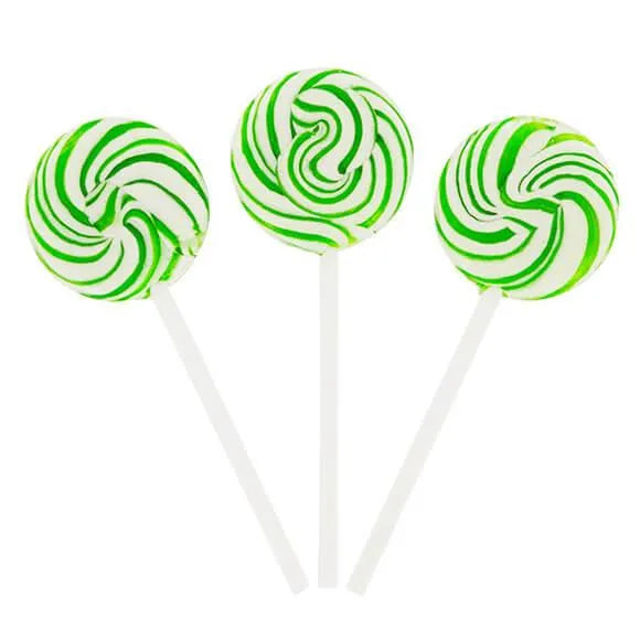 Squiggly Pops Petite Swirl Lollipops - Lime: 24-Piece Jar