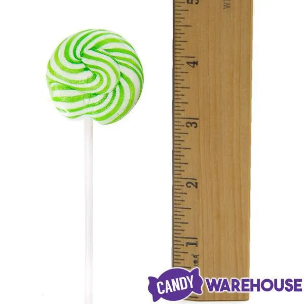 Squiggly Pops Petite Swirl Lollipops - Lime: 24-Piece Jar