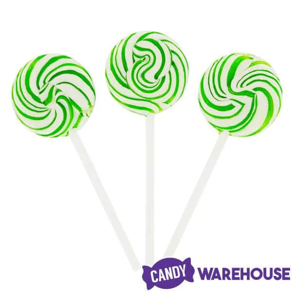 Squiggly Pops Petite Swirl Lollipops - Lime: 24-Piece Jar