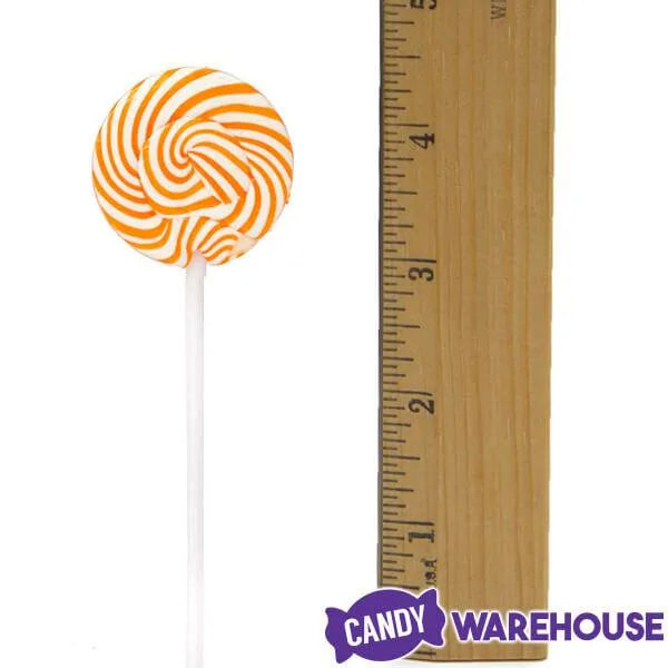 Squiggly Pops Petite Swirl Lollipops - Orange: 24-Piece Jar