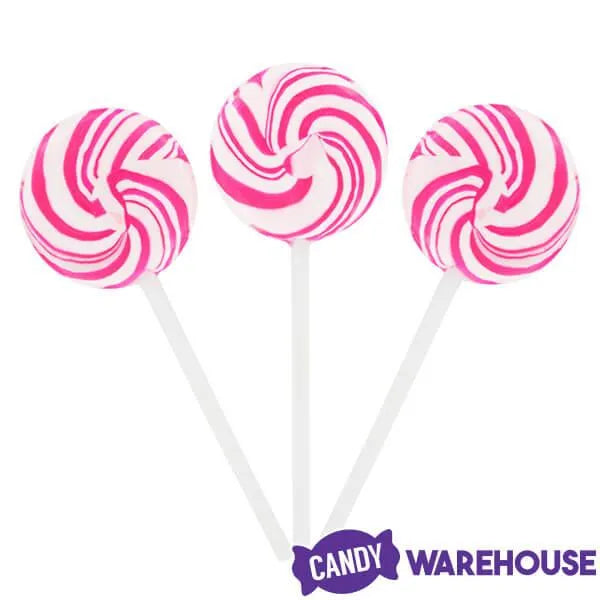 Squiggly Pops Petite Swirl Lollipops - Strawberry: 24-Piece Jar