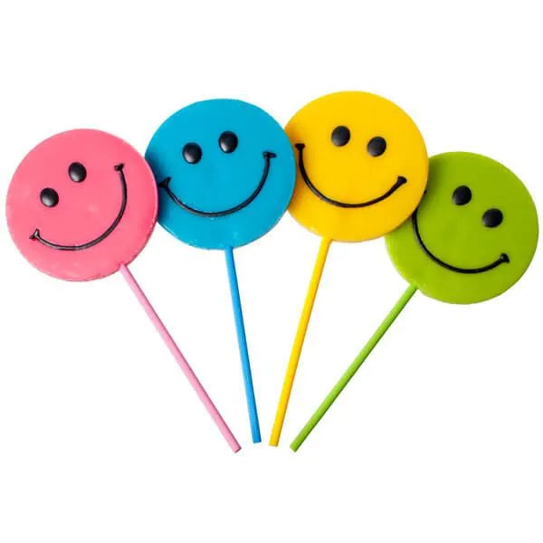 Squire Boone Large Smiley Face Lollipops: 24-Piece Box