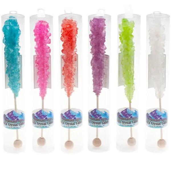 Squire Boone Mountain-Size Rock Candy Crystal Sticks: Set of 6 Tubes