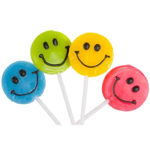 Squire Boone Teeny Smiley Face Lollipops: 48-Piece Box