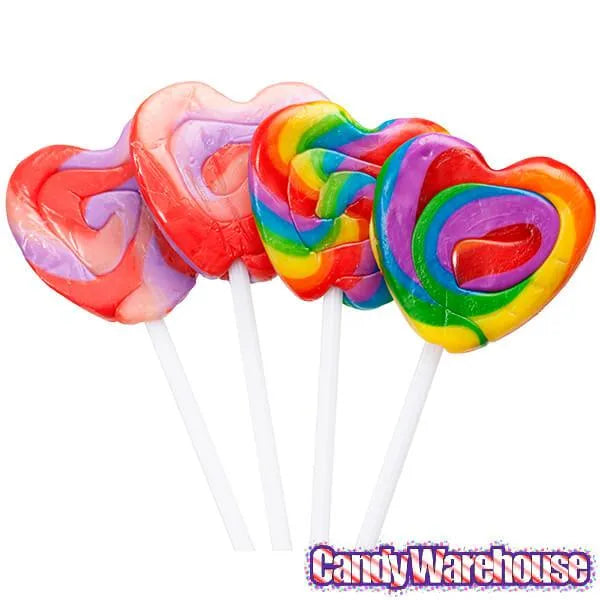 Squire Boone Teeny Swirled Heart Lollipops: 48-Piece Box