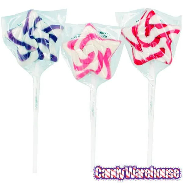 Squire Boone Teeny Swirled Star Lollipops: 24-Piece Box