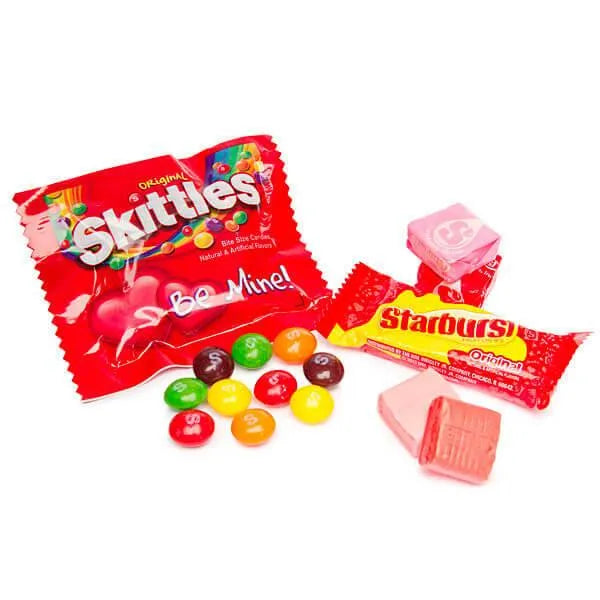 Starburst and Skittles Valentine Candy Packs: 45-Piece Bag