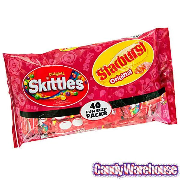 Starburst and Skittles Valentine Candy Packs: 45-Piece Bag