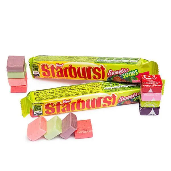 Starburst Fruit Chews Candy Packs - Sweets and Sours: 24-Piece Box