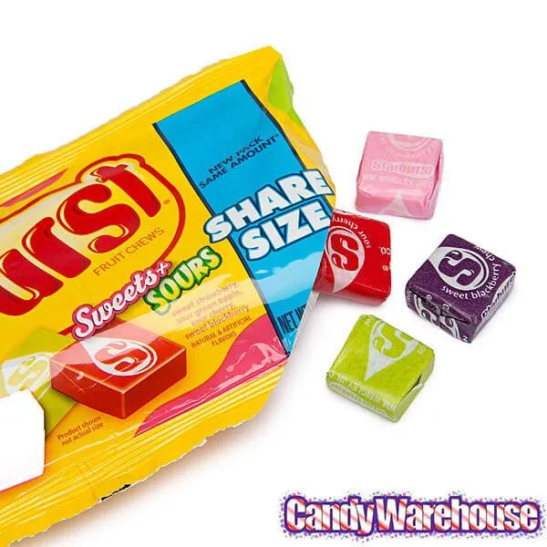 Starburst Fruit Chews King Size Candy Packs - Sweets and Sours: 15-Piece Box