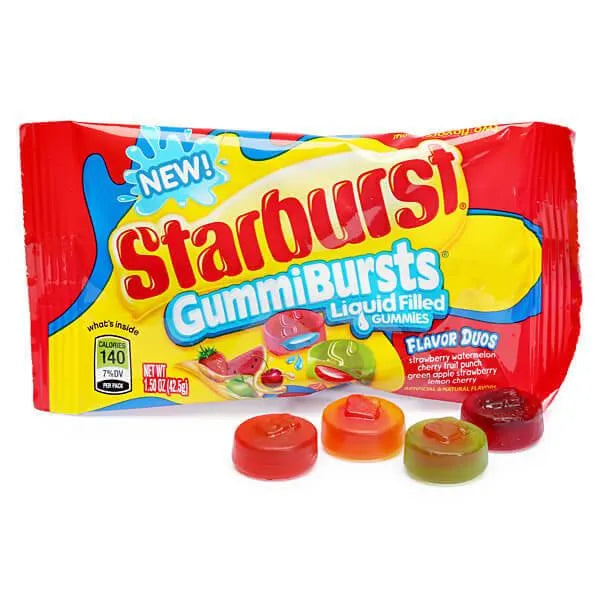 Starburst GummiBursts Liquid Filled Gummies Packs - Flavor Duos: 24-Piece Box