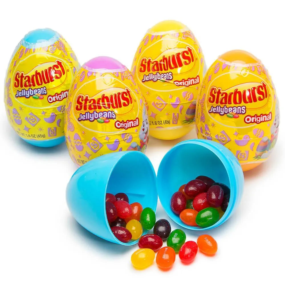 Starburst Jelly Beans Filled Plastic Easter Eggs: 12-Piece Display