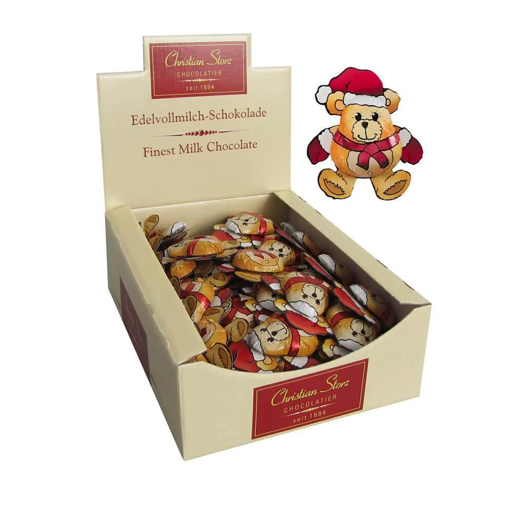 Storz Milk Chocolate Christmas Teddy Bears: 70-Piece Box