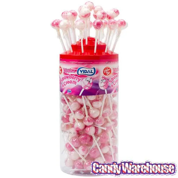 Strawberry & Cream Mini Ball Pops: 150-Piece Tub