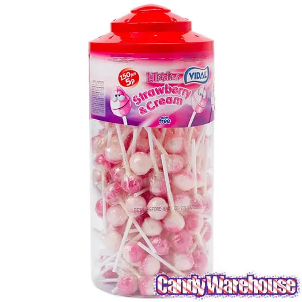 Strawberry & Cream Mini Ball Pops: 150-Piece Tub