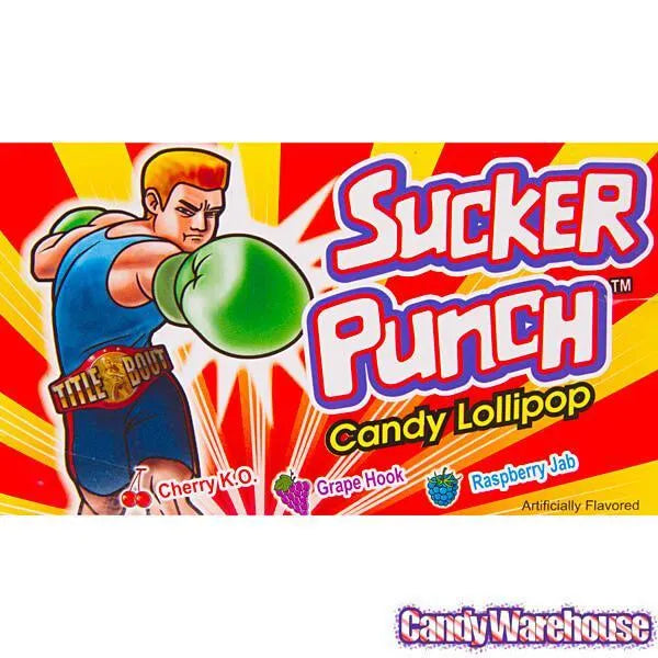 Sucker Punch Candy Lollipops: 12-Piece Box