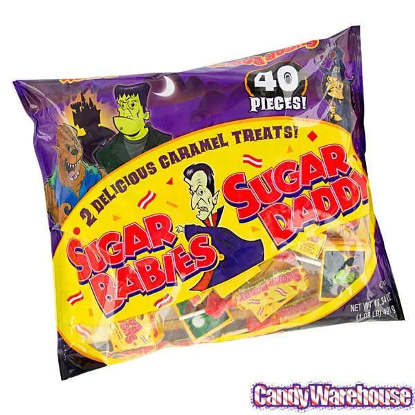 Sugar Babies and Sugar Daddy Candy Snack Size Pack Combo: 40-Piece Bag