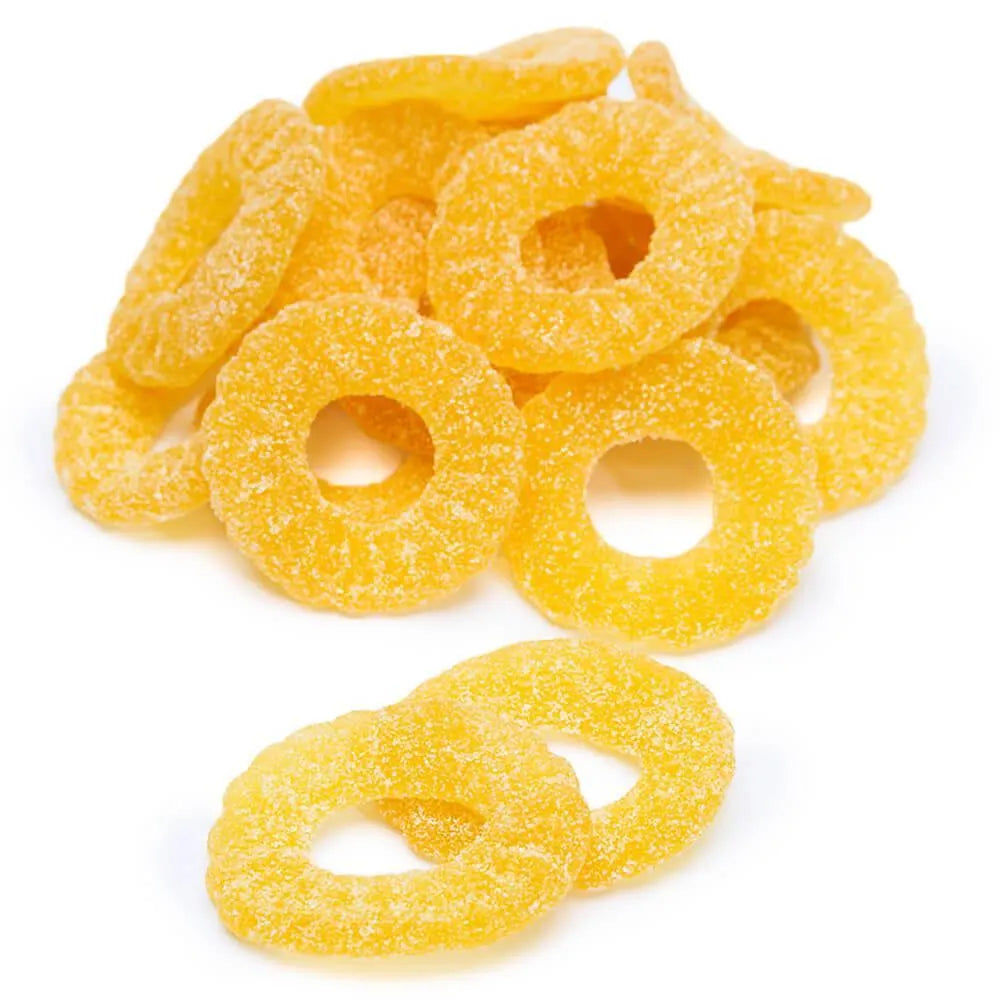 Sugared Gummy Pineapple Rings Candy: 1KG Bag