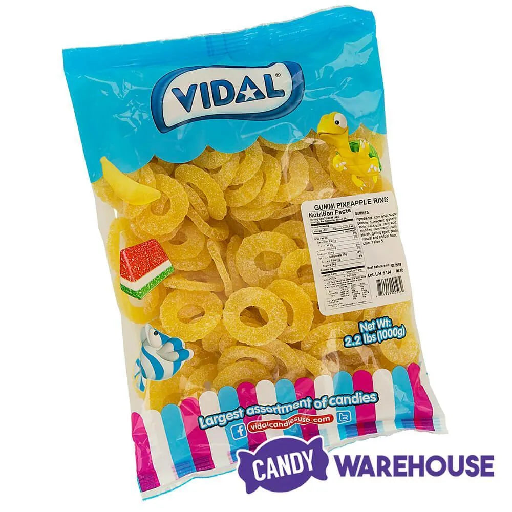 Sugared Gummy Pineapple Rings Candy: 1KG Bag