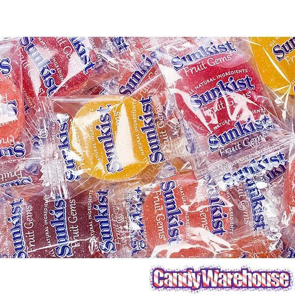 Sunkist Fruit Gems Candy - Wrapped: 10LB Case