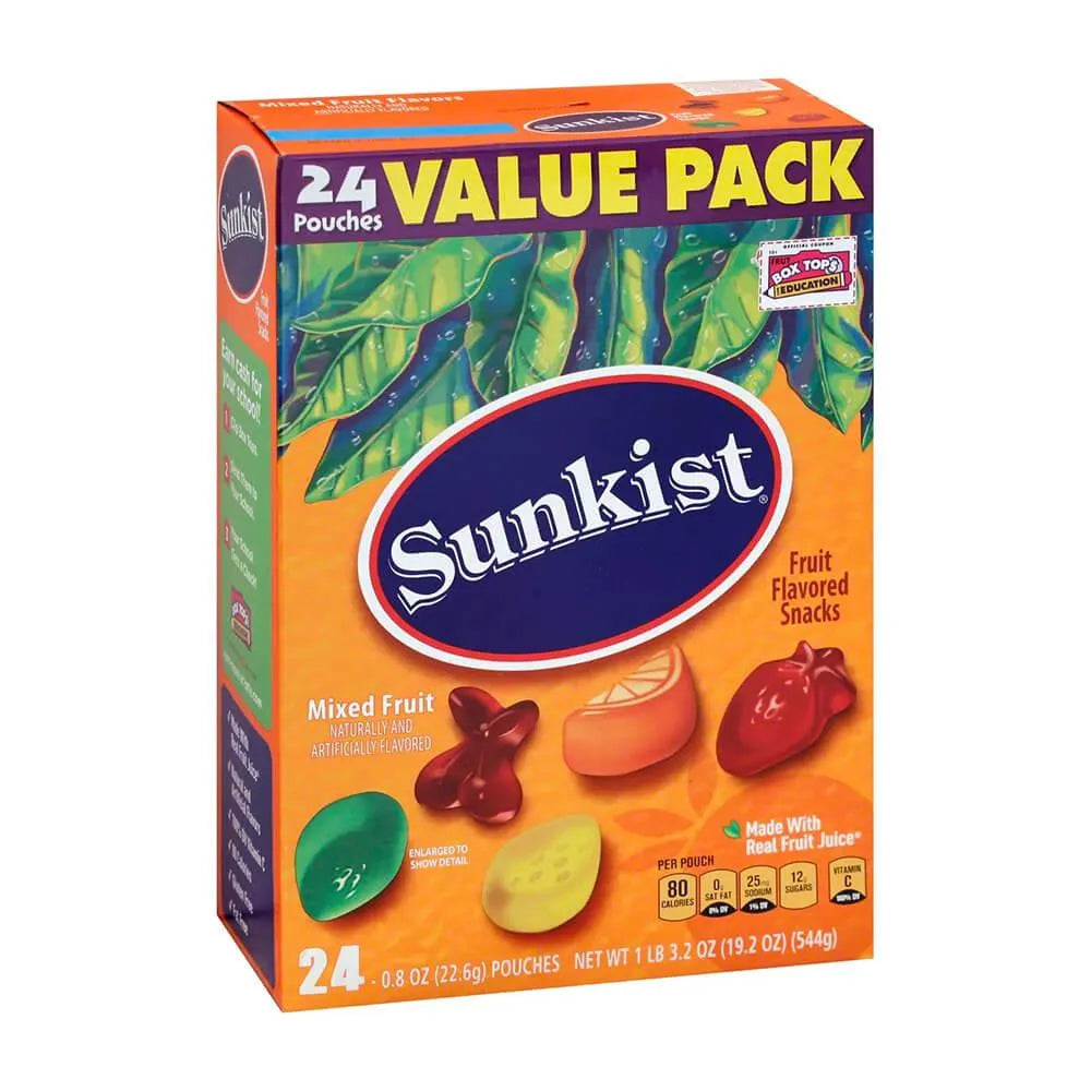 Sunkist Fruit Snacks - Mixed Fruit: 24-Piece Box