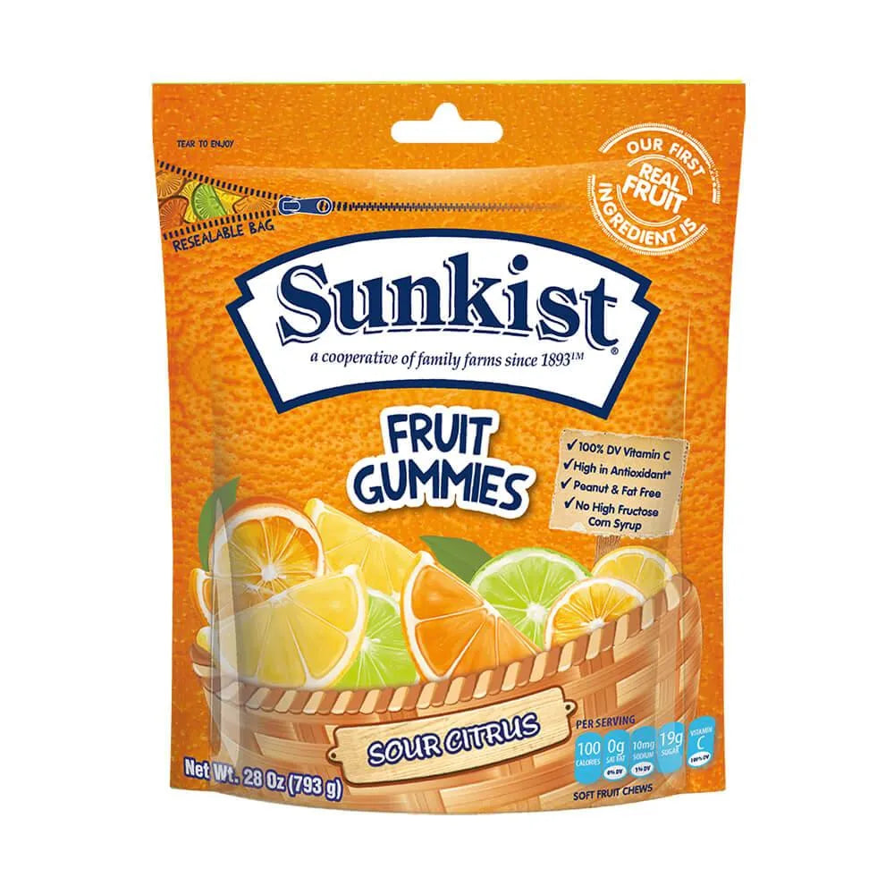 Sunkist® Fruit Gummies - Sour Citrus: 28-Ounce Bag