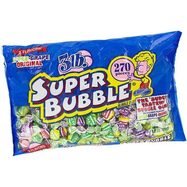 Super Bubble Gum Assortment: 3LB Bag