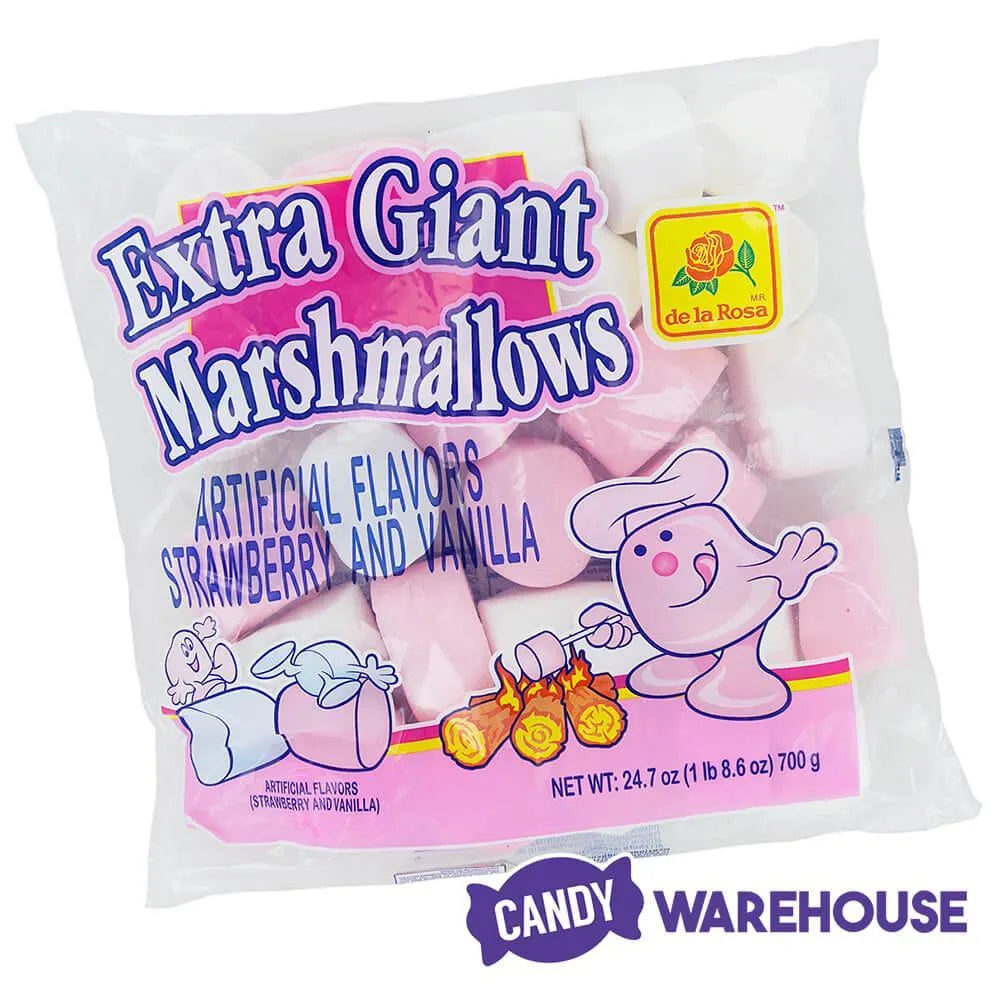 Super Giant Pink & White Marshmallows: 25-Piece Bag