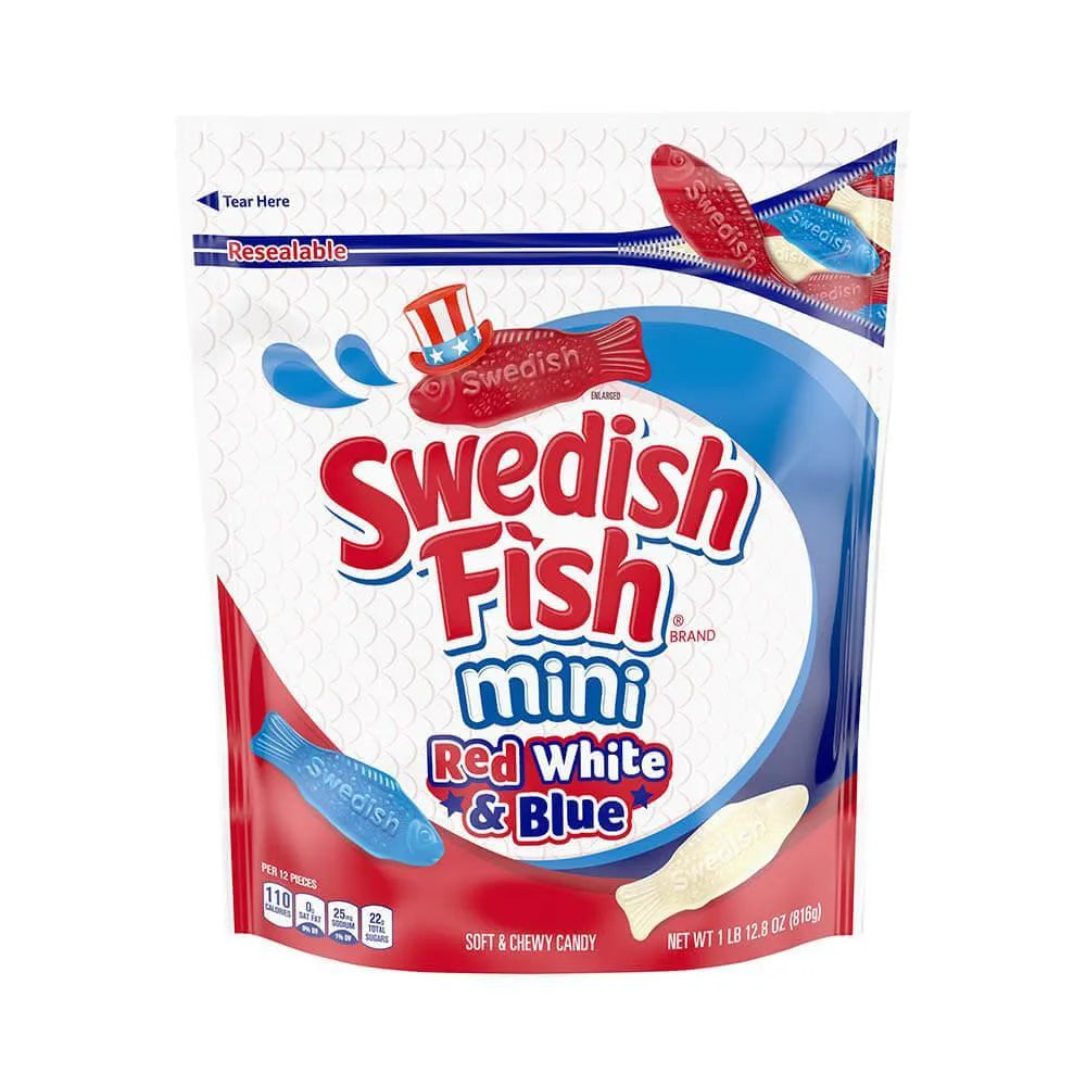 Swedish Fish Candy Red, White, & Blue 1.8LB Bag 