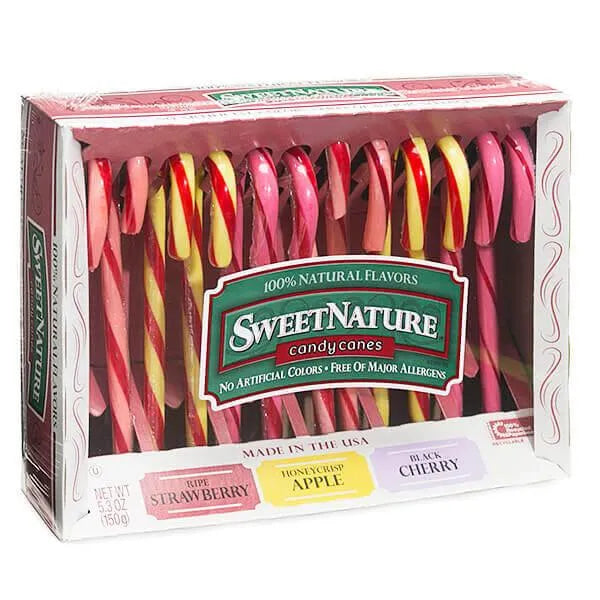 Sweet Nature Candy Canes - Assorted Fruit: 12-Piece Box