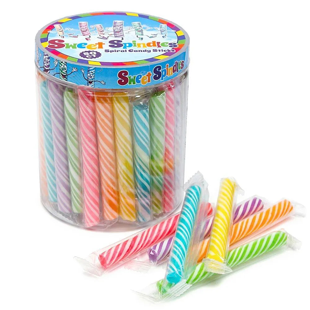 Sweet Spindles Mini Hard Candy Sticks - Assorted: 50-Piece Jar