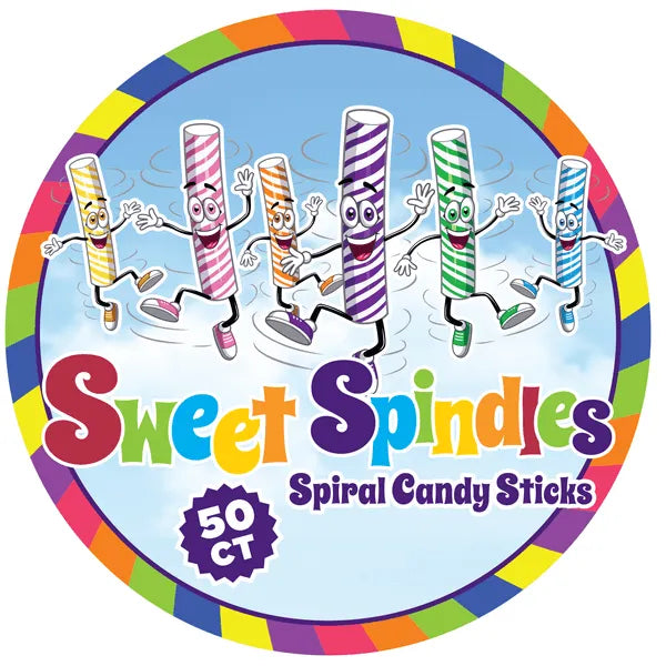 Sweet Spindles Mini Hard Candy Sticks - Assorted: 50-Piece Jar